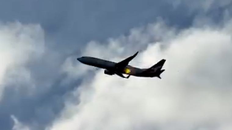 Flames seen, loud bangs heard as Qantas jet leaves Queenstown
