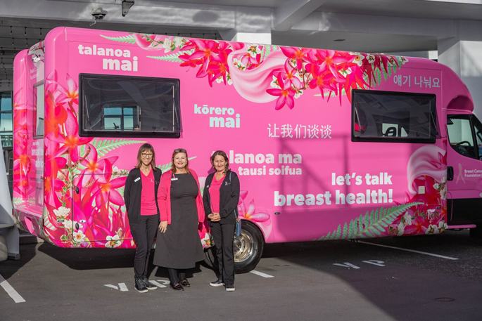 Bra-vo! Pink campervan brings breast health tips
