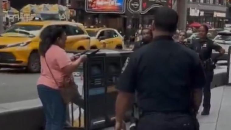Shocking footage shows knife-wielding woman charging at cops after New York attack